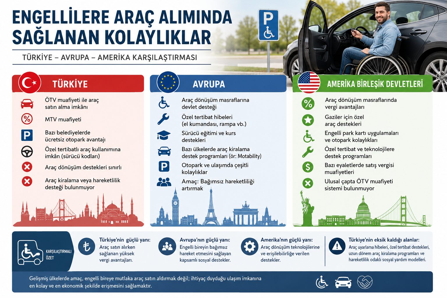 Engellilere Araç Alımında Sağlanan Destekler: Avrupa, Amerika ve Türkiye Karşılaştırması